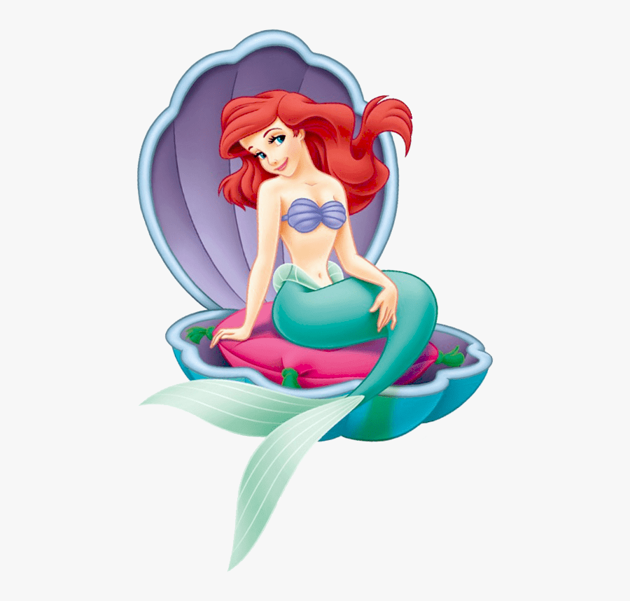 Little Mermaid In Shell Transparent Png - Little Mermaid In Her Shell, Transparent Clipart