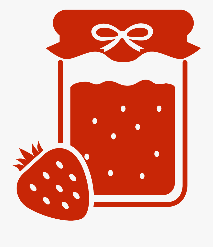 Jam Clipart Strawberry Syrup - Strawberry Jar Pattern Png, Transparent Clipart