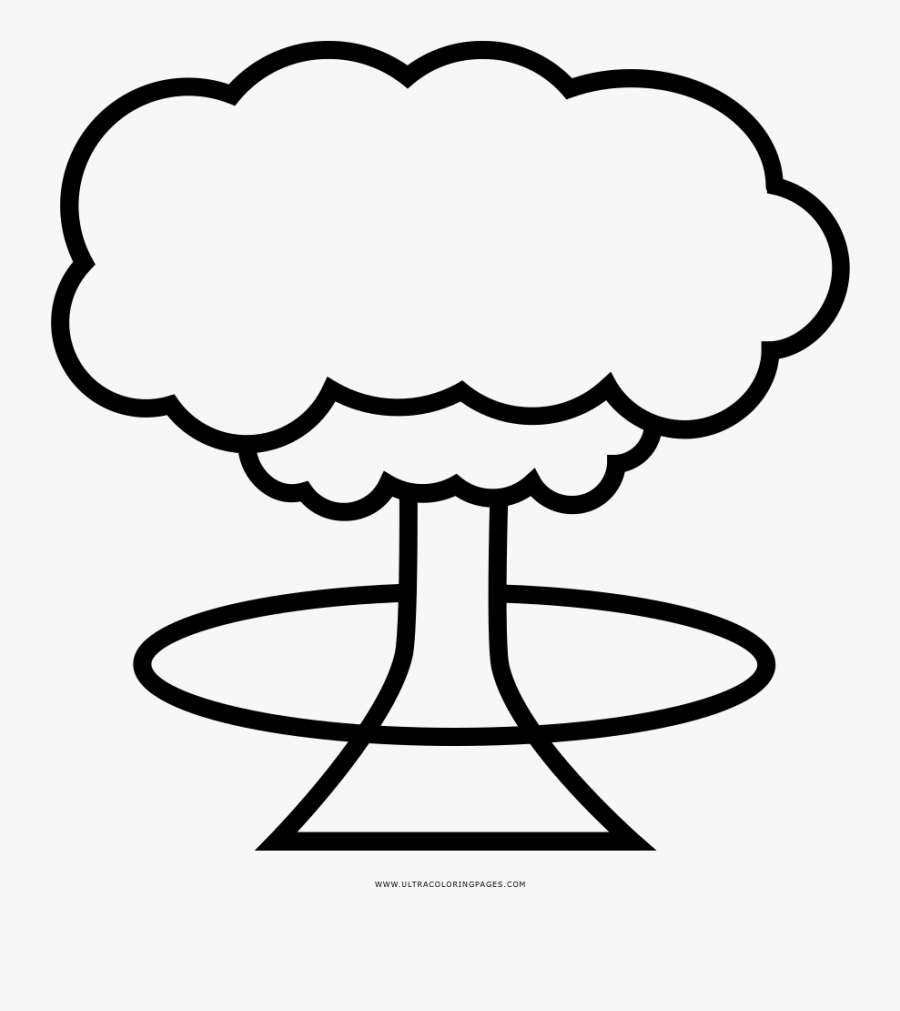 Mushroom Cloud Coloring Page, Transparent Clipart