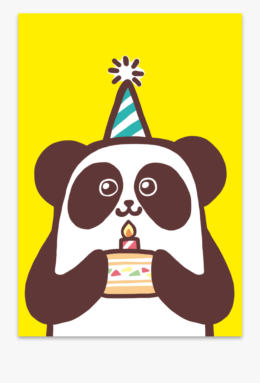 Happy Birthday Yellow Panda, Transparent Clipart