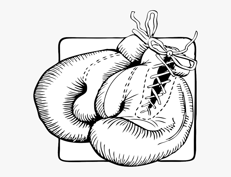 Boxing Gloves Outline, Transparent Clipart