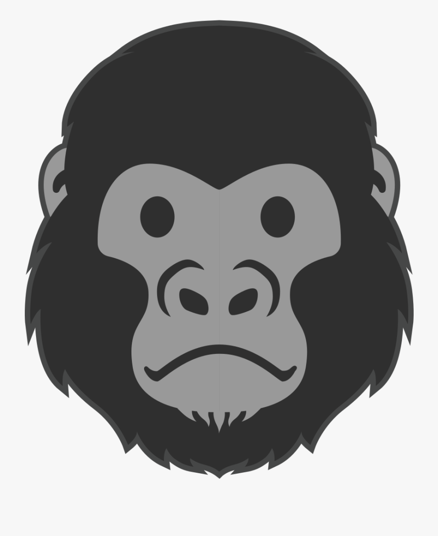 Transparent Gorilla Face Png - Gorilla Emoji, Transparent Clipart