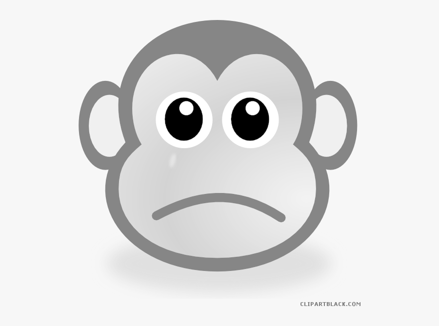 Svg Sad Clipartblack Com Animal - Sad Monkey Face Cartoon, Transparent Clipart