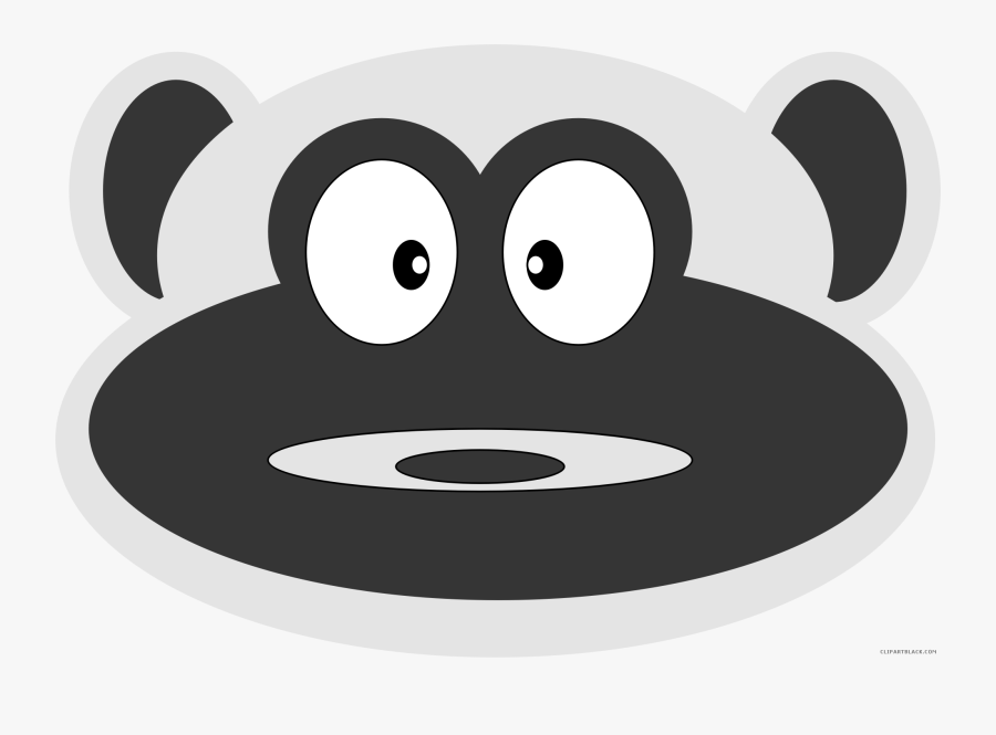 Monkey Face Animal Free Black White Clipart Images - Cartoon, Transparent Clipart