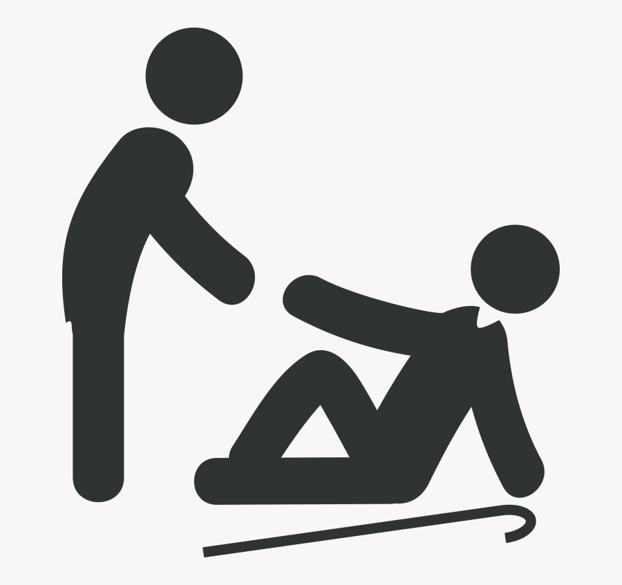 Simple Graphic Of A Person Helping Another Person From - Fall Prevention Clip Art, Transparent Clipart