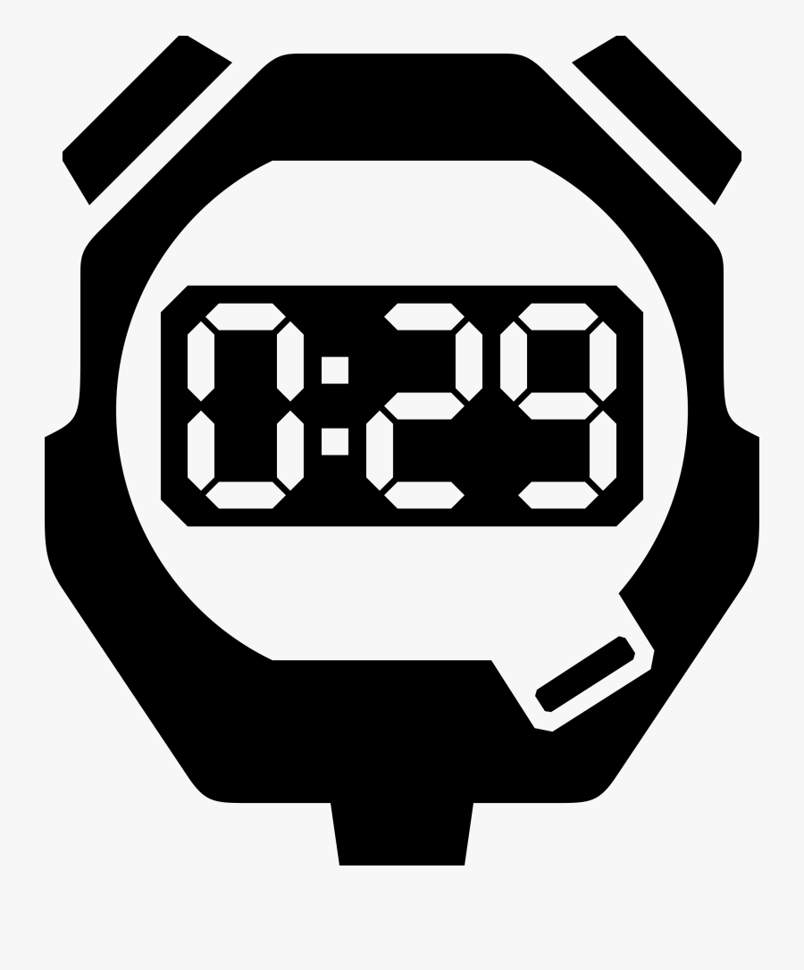 Clipart - Clip Art Digital Stopwatch, Transparent Clipart