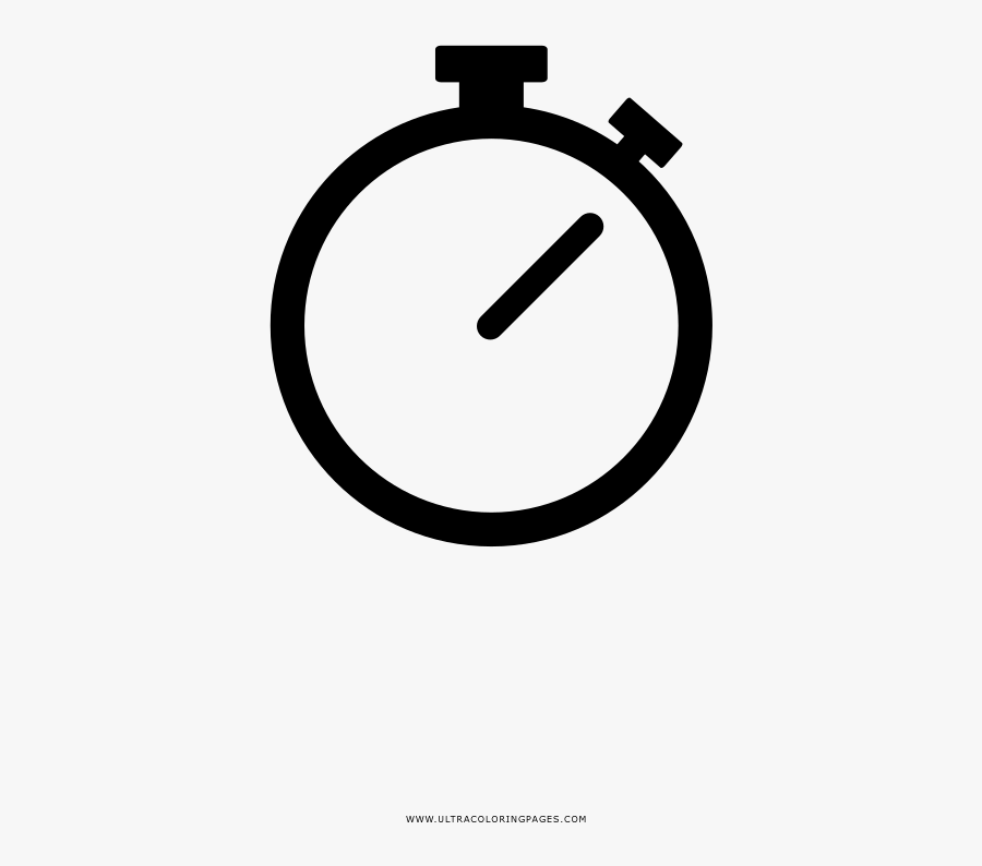 Stopwatch Coloring Page - Circle, Transparent Clipart