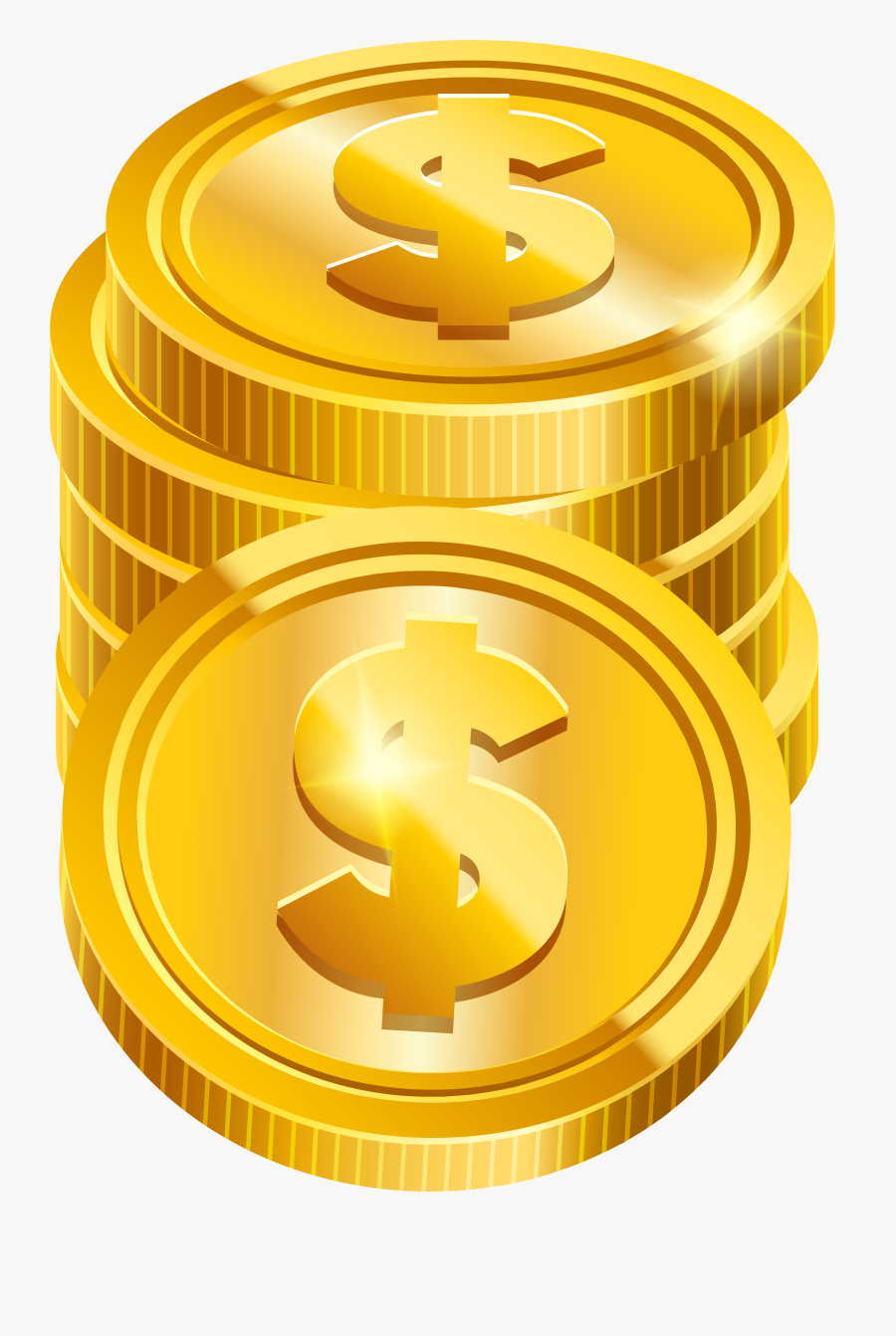 Transparent Gold Coins Clipart - Money Coin Transparent Background, Transparent Clipart
