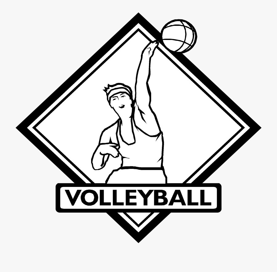 Volleyball Logo Black And White - Baseball Coloring Pages, Transparent Clipart