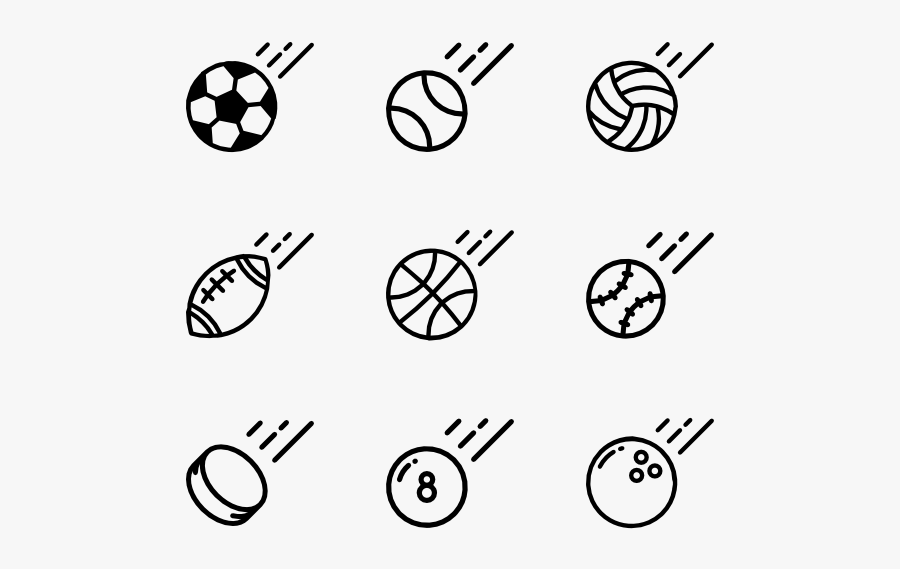 Linear Sports Balls - Sports Ball Vector Png, Transparent Clipart