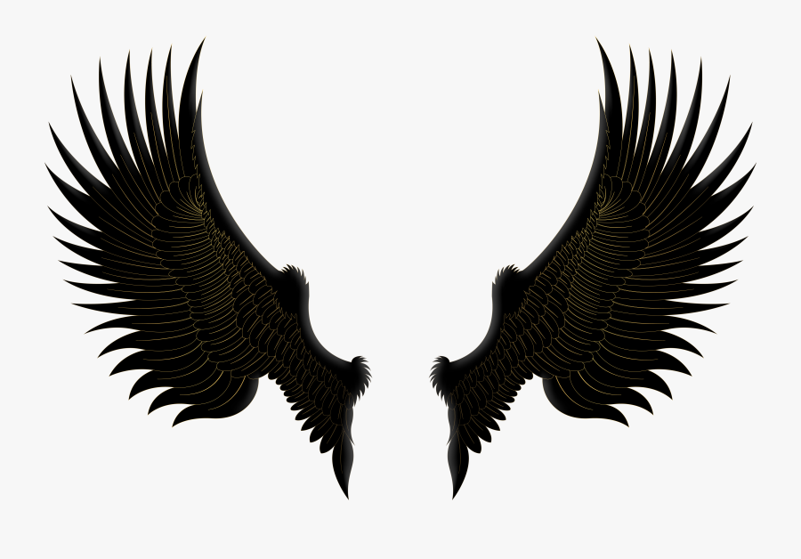 Black And Gold Wings, Transparent Clipart