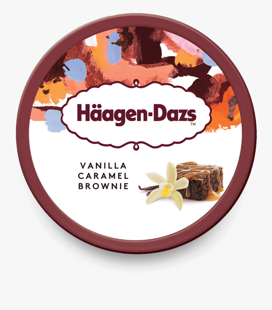 Vanilla Caramel Brownie Lid On - Haagen Dazs Strawberries And Cream, Transparent Clipart