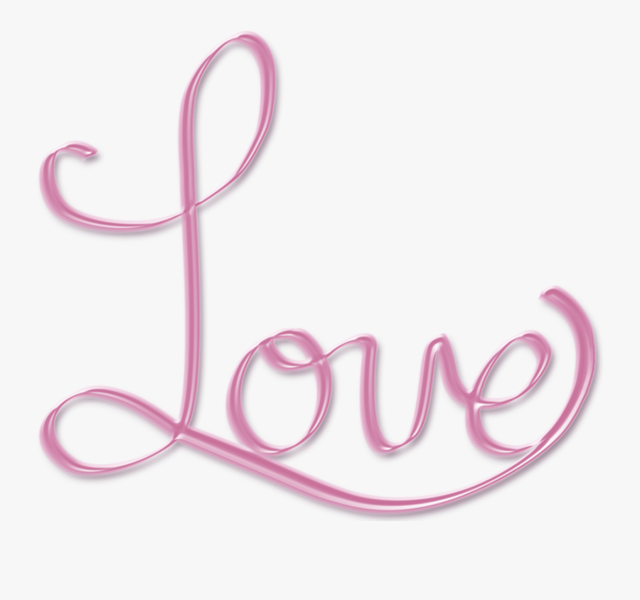Wordart Graphics - Word Love In Pink, Transparent Clipart