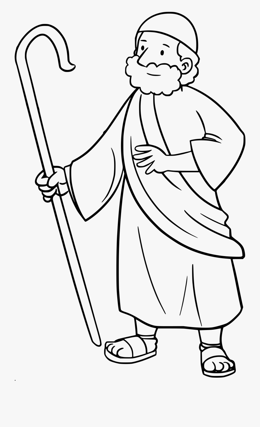 Moses The Shepherd Vector Clipart Image - Moses Clipart Black And White, Transparent Clipart