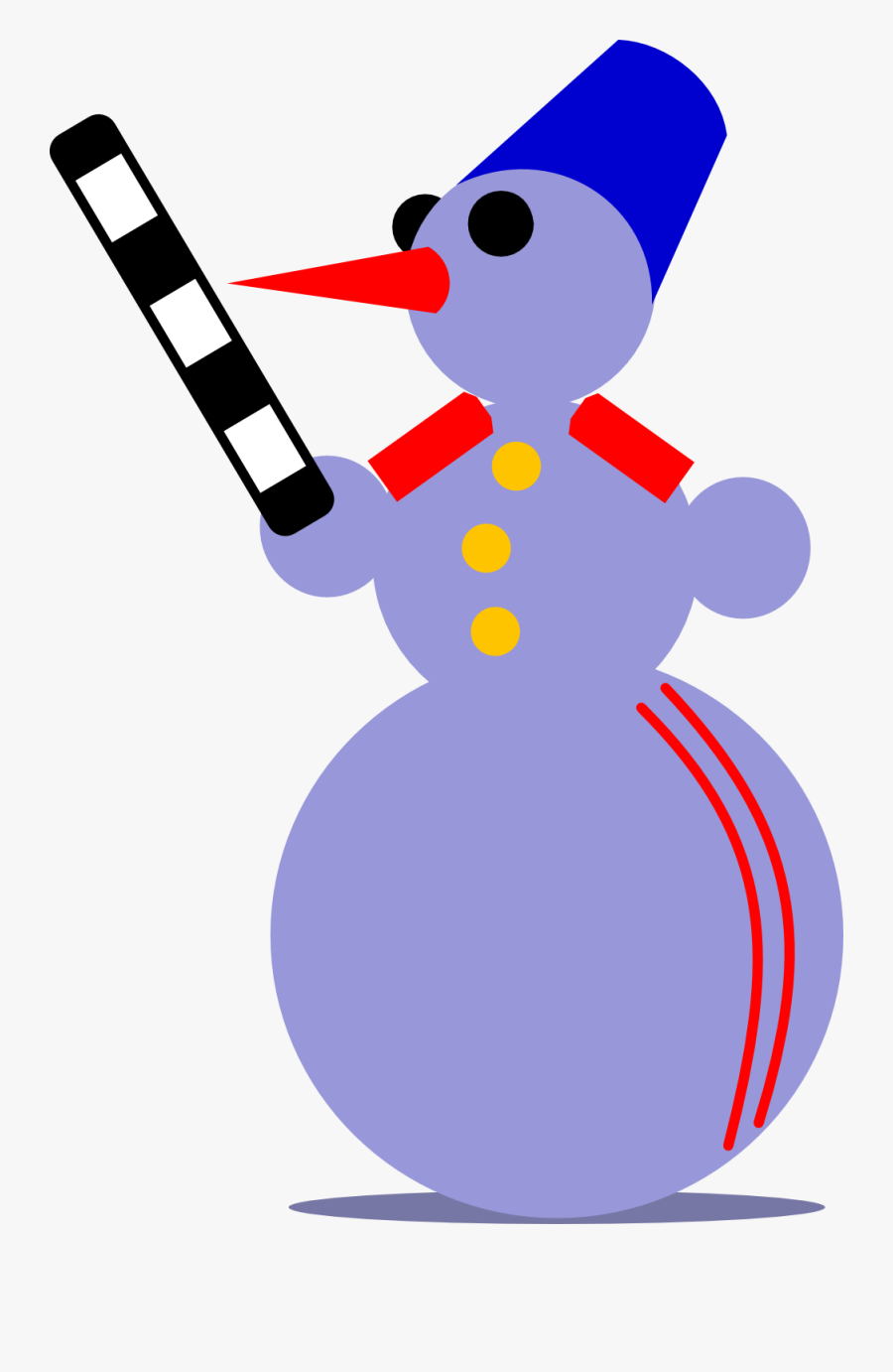 Snowman Traffic Cop By Rones 555px - Clip Art, Transparent Clipart