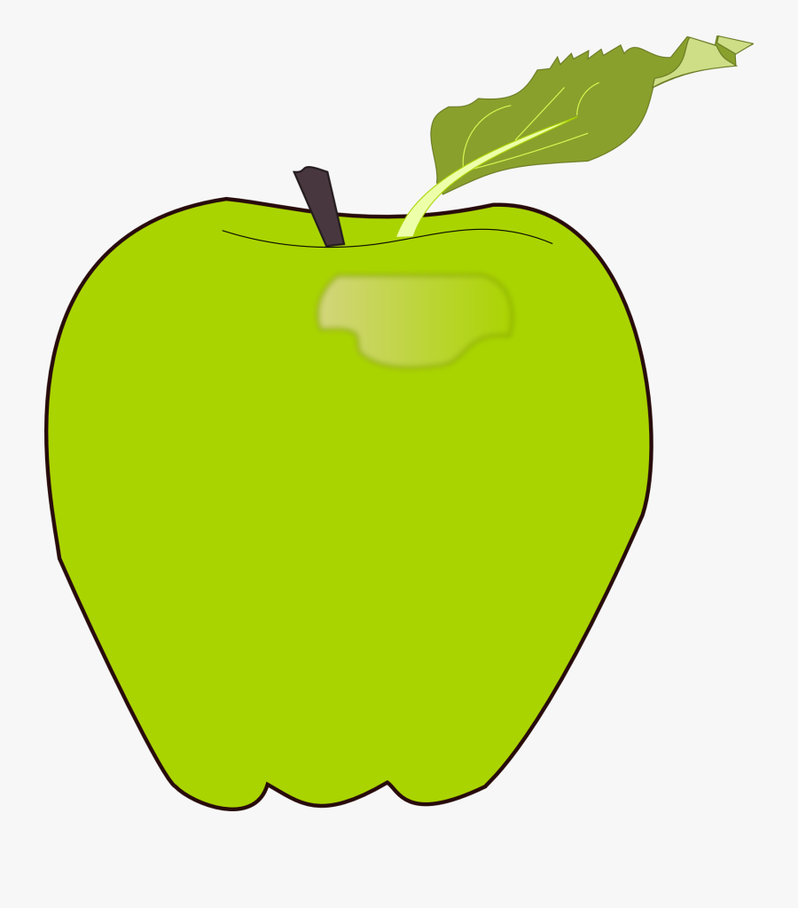 Green, Apple, Fruit, Food, Edible, Green Leaf, Healthy - ผล ไม้ แอ ป เปิ้ ล เขียว, Transparent Clipart
