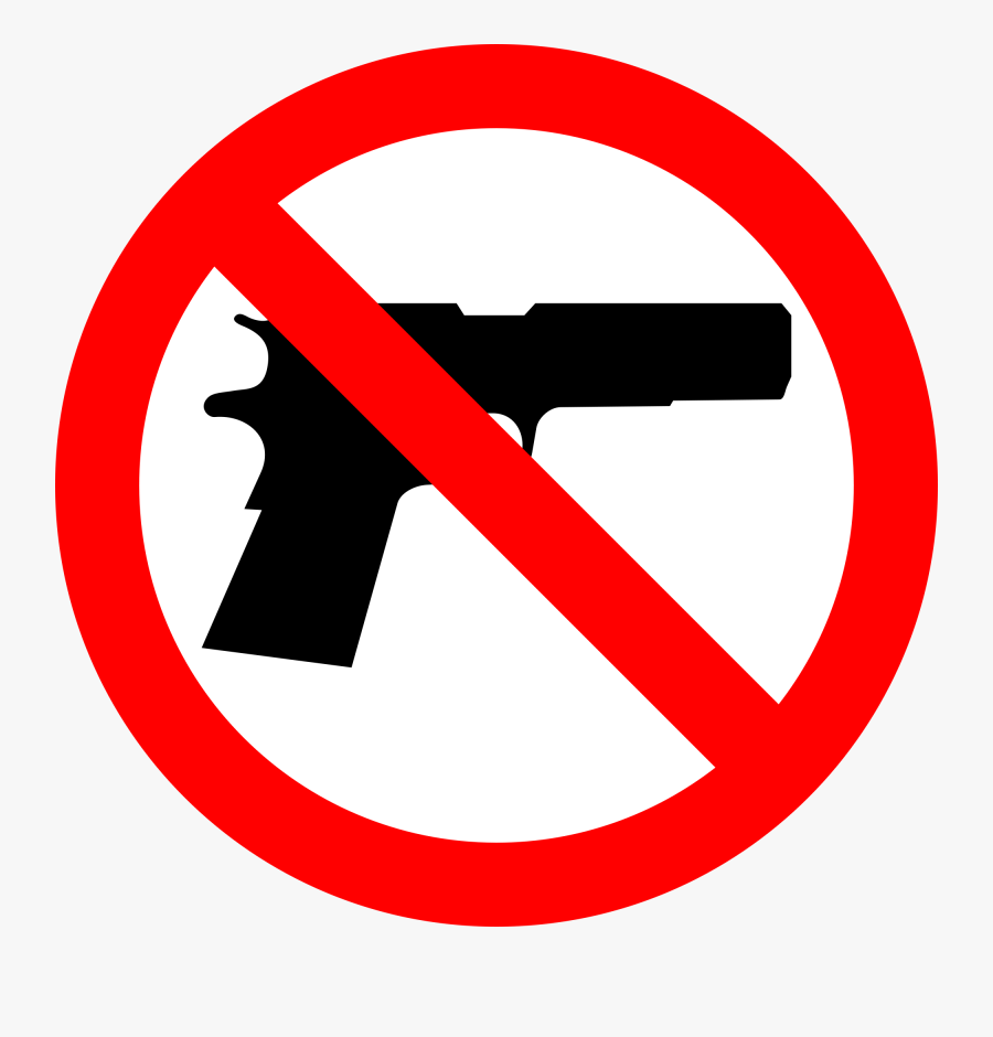 No Guns By Inverted Own Work Public Domain Via Wikimedia - Ban Guns, Transparent Clipart