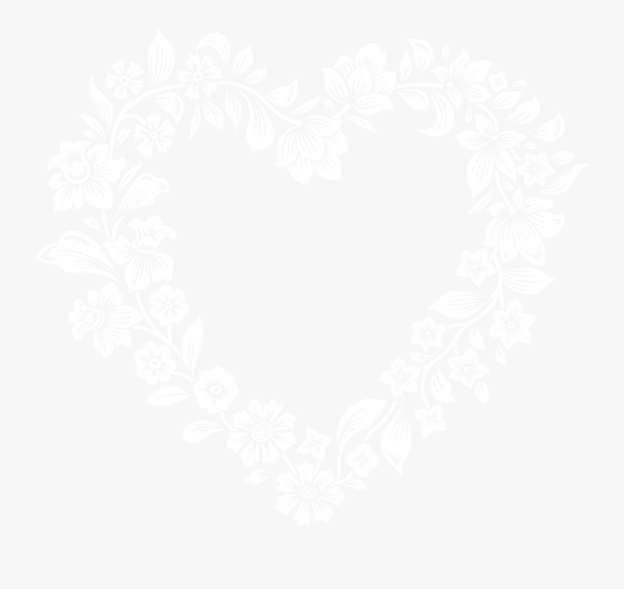 White Floral Border Frame Png Clip Art Image, Transparent Clipart