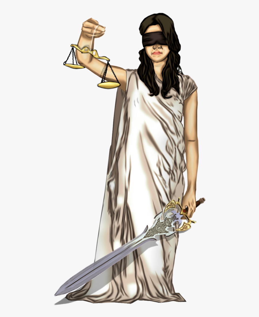 Clip Art Black And White - Lady Justice No Background, Transparent Clipart