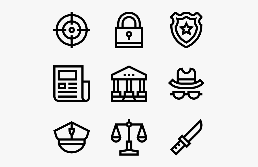 Law And Justice - Hand Drawn Social Media Icons Png, Transparent Clipart