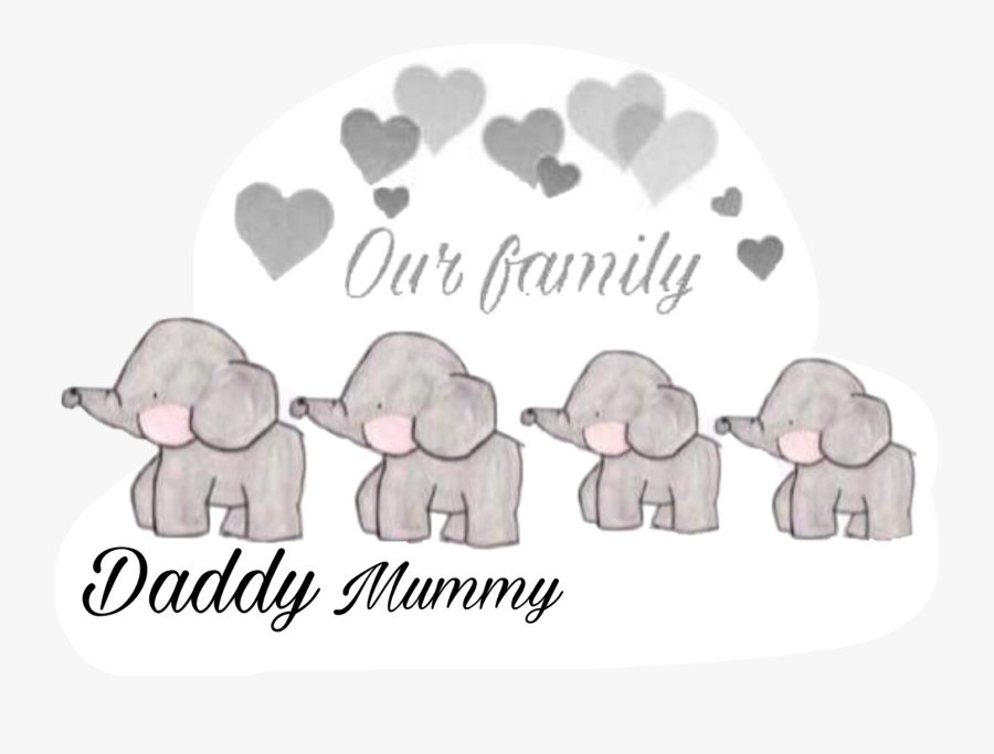 Elephant Clipart Family - Our Family Elephant Cartoon, Transparent Clipart