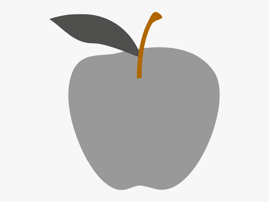 Apple Fruit Png Gray, Transparent Clipart