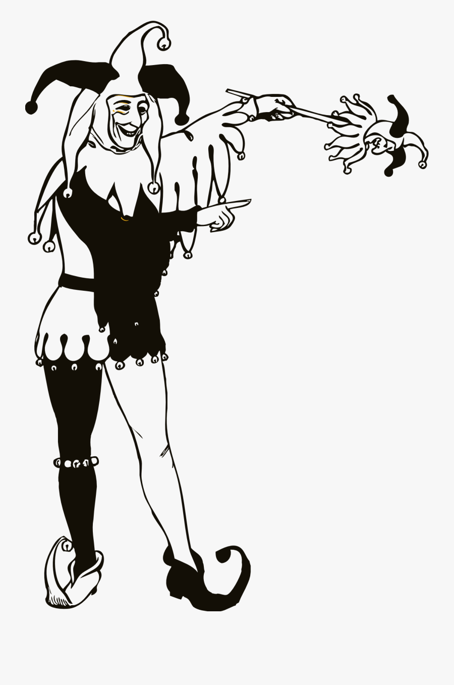 Jester Clipart Black And White - Jester Png, Transparent Clipart