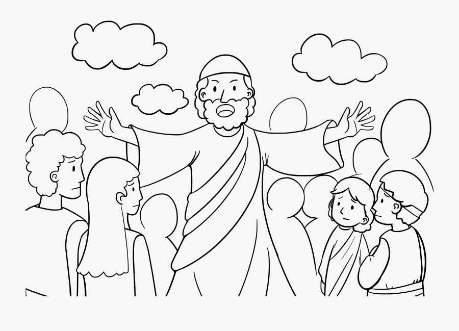Moses Talk To Israelites Coloring Pages - Dibujos De Moisés Predicando, Transparent Clipart