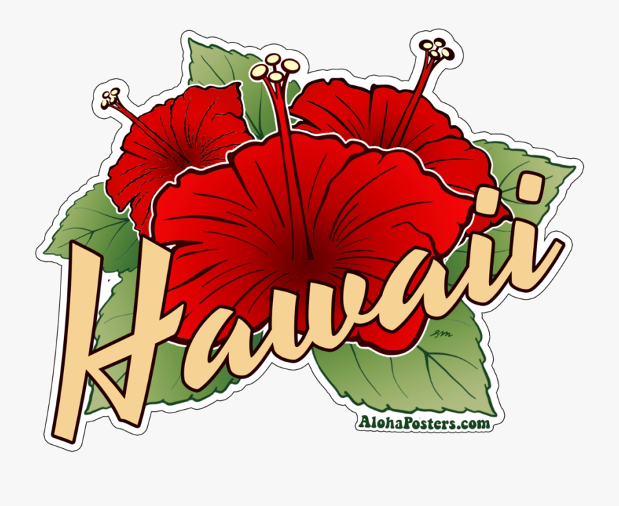 Alohaposters Hibiscus Sticker - Chinese Hibiscus, Transparent Clipart