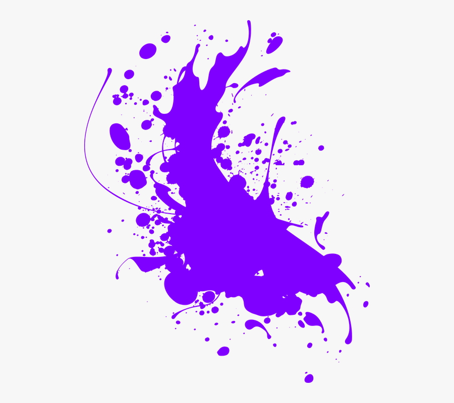 Splat, Purple, Paint, Arts, Grunge, Abstract, Design - Purple Paint Splatter Png, Transparent Clipart