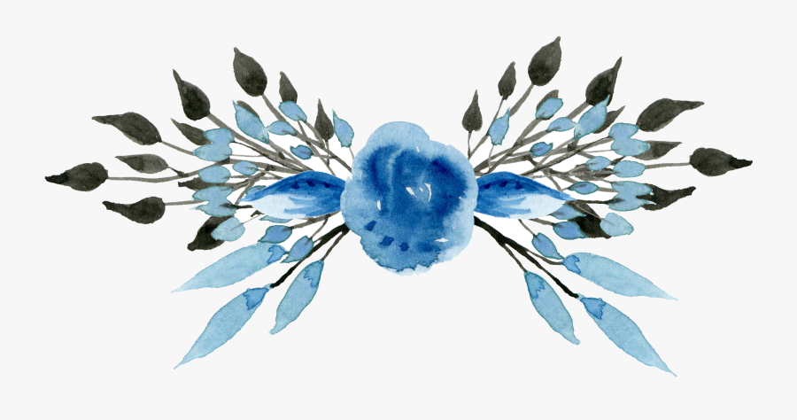 Watercolor Flowers Watercolor Painting Blue Clip Art - Blue Watercolor Flower Clip Art, Transparent Clipart