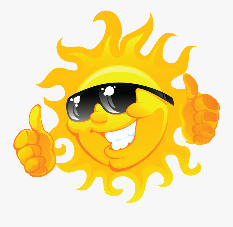 Sun With Sunglasses Logo, Transparent Clipart