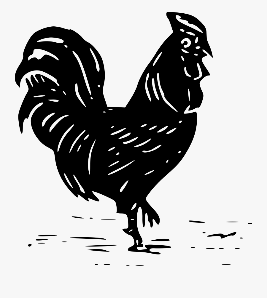 Cock Or Rooster - Logo Black White Chicken Clipart Transparent Background, Transparent Clipart