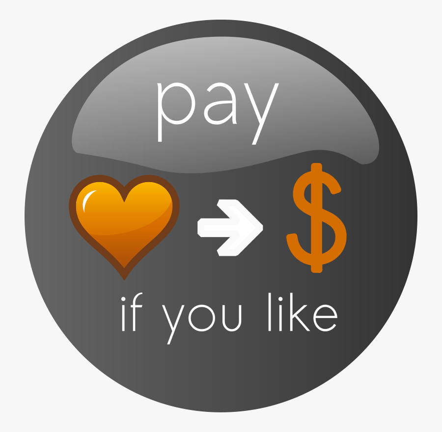 Pay If You Like Button 2 - Heart, Transparent Clipart