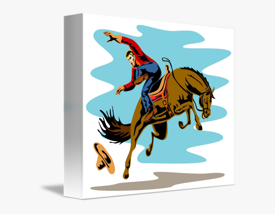Riding Bucking Bronco Horse - Cowboy Rodeo Bucking, Transparent Clipart