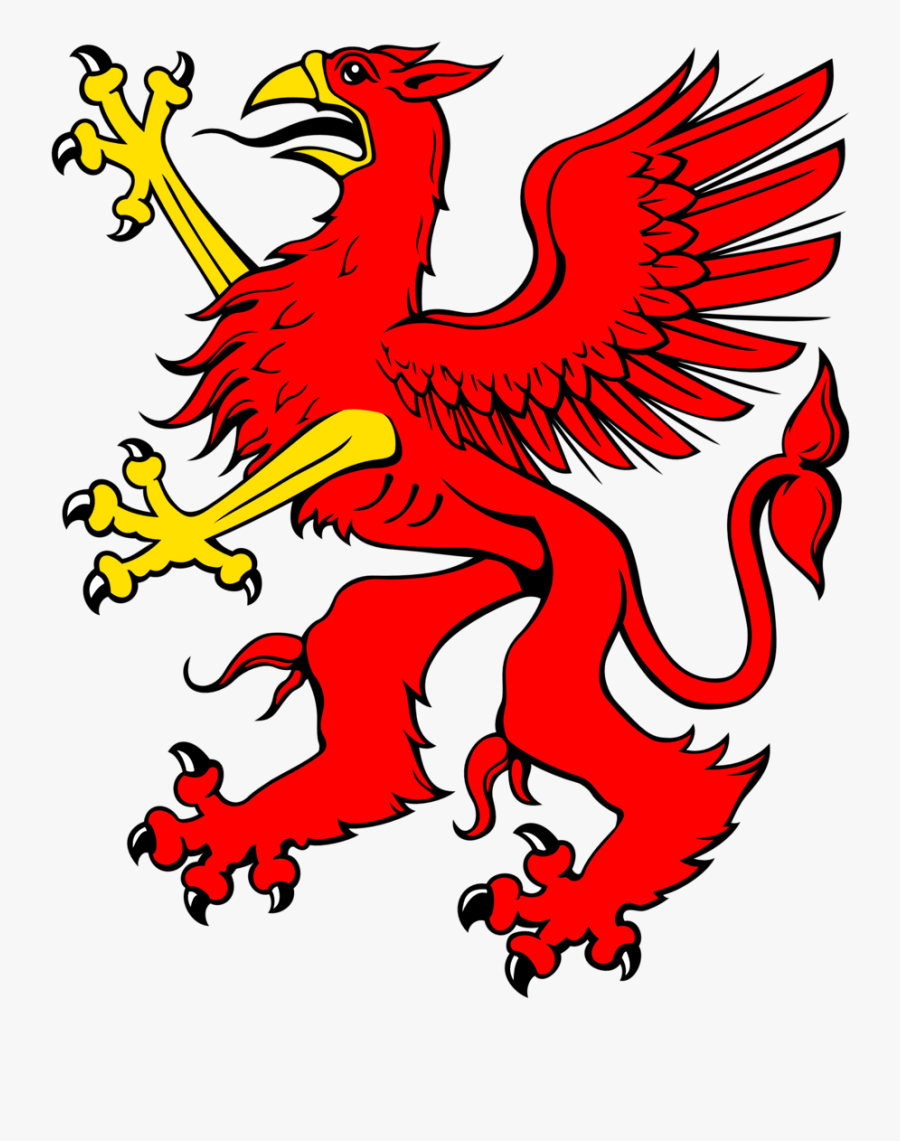 Transparent Griffin Png - Red Griffin Coat Of Arms, Transparent Clipart