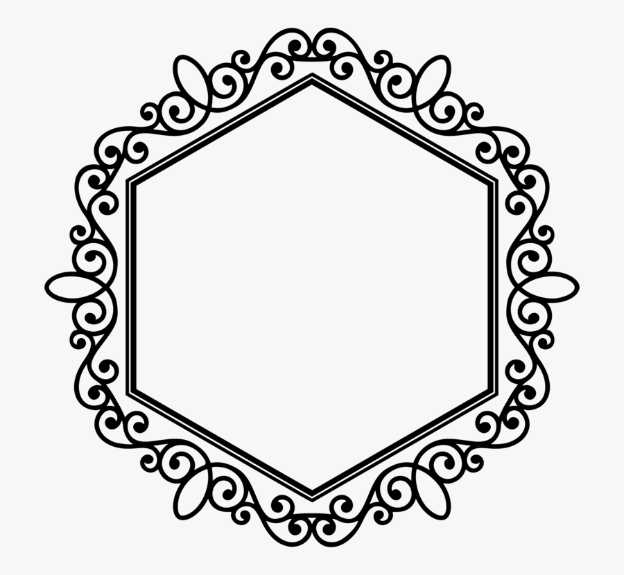 Picture Frame,line Art,square - Transparent Background White Hexagon, Transparent Clipart