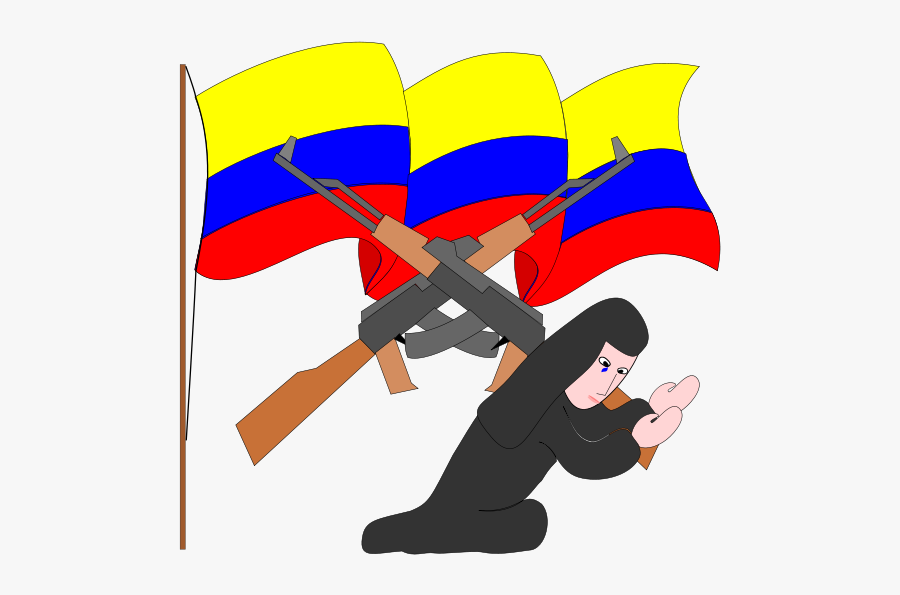 Guerrilleros Con Bandera De Colombia, Transparent Clipart