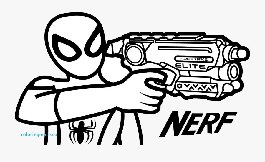 Nerf Gun Crafty Coloring Pages Creative Design Unique - Printable Nerf Coloring Pages, Transparent Clipart