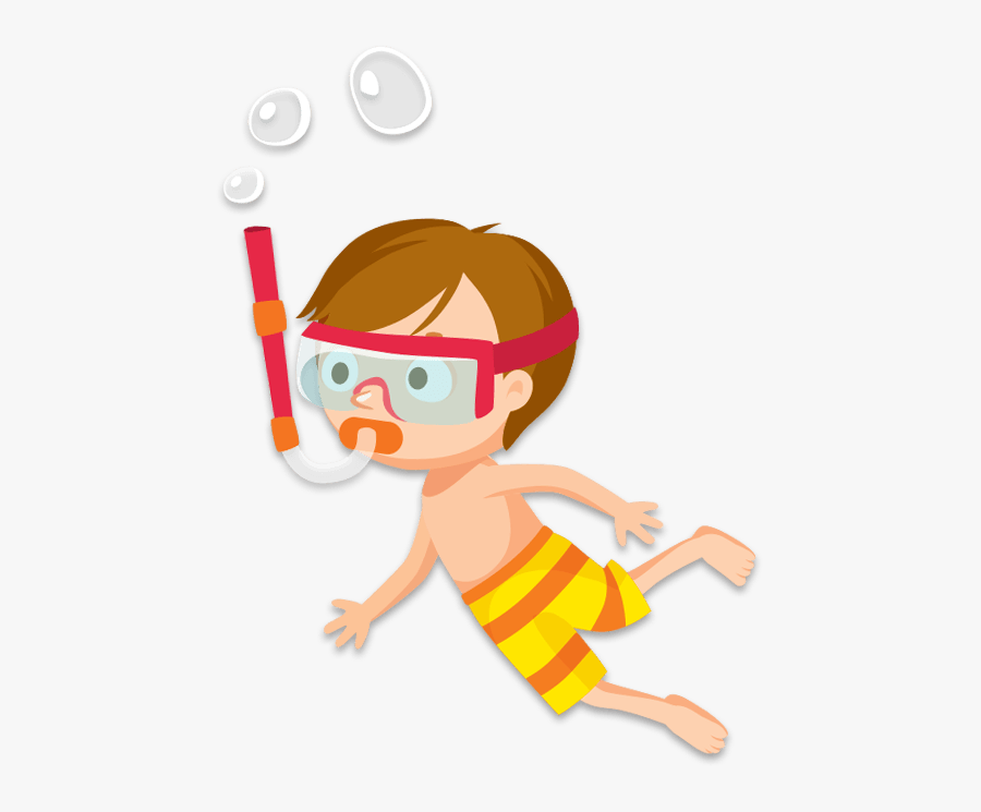 Boy Snorkeling - Kid Snorkeling Clipart, Transparent Clipart