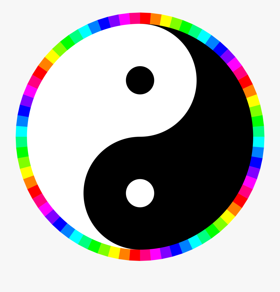 Rainbow Clipart Wheel - Yin Yang Color Wheel, Transparent Clipart
