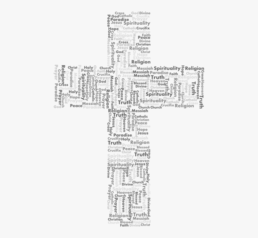 Line Art,area,text - Cross Full Of Words, Transparent Clipart