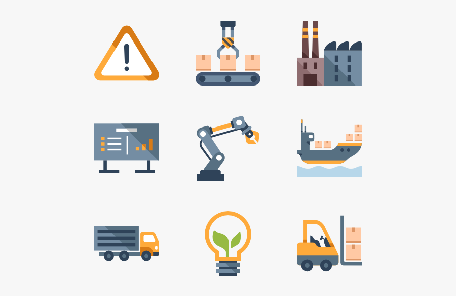 Industry And Manufacturing - Manufacturing Industry Icons, Transparent Clipart