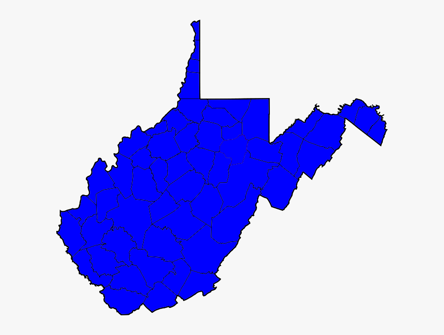 West Virginia D Sweep - West Virginia Electoral Map, Transparent Clipart