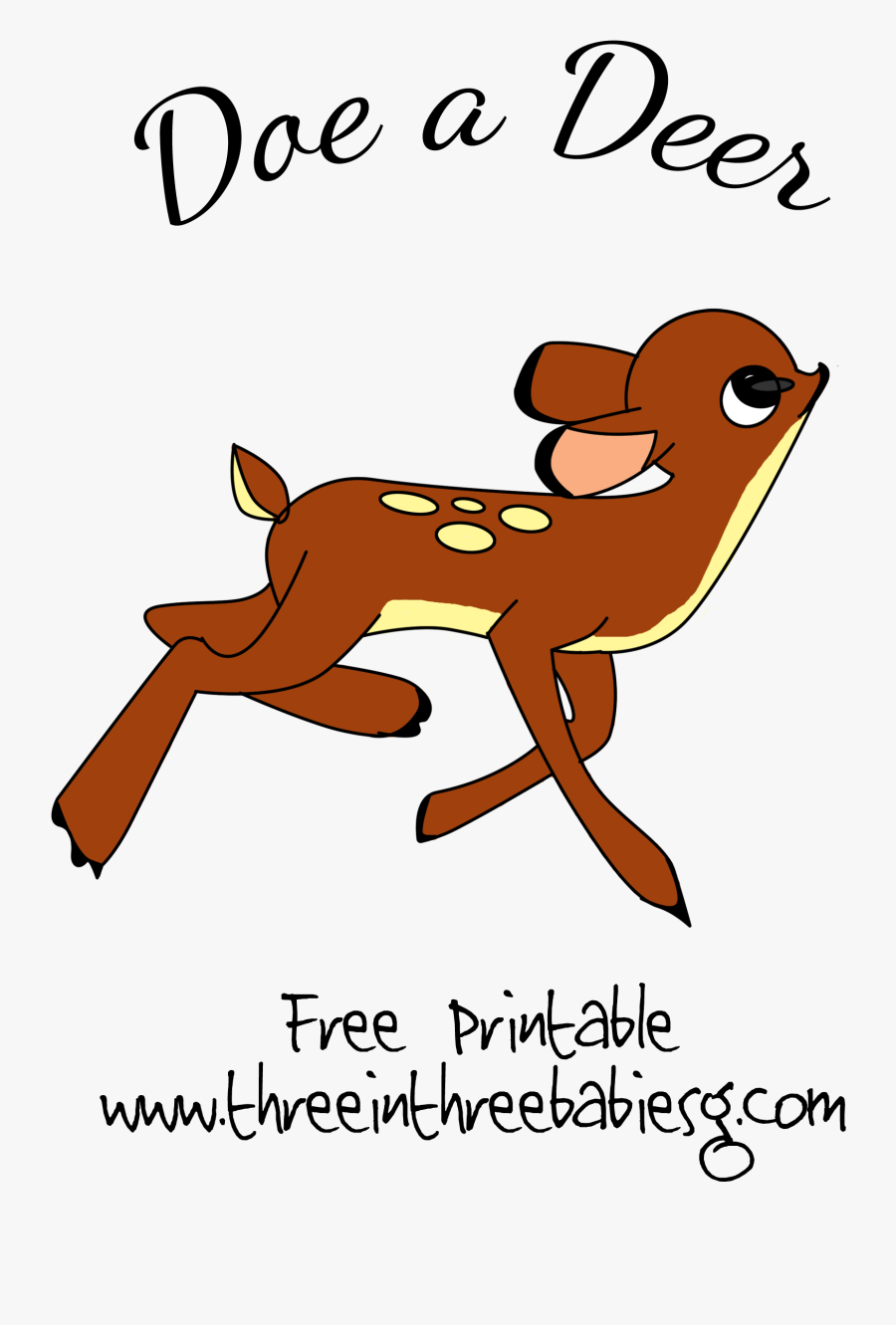 Clip Art Free Doe A Simple - Doe A Deer Poem, Transparent Clipart