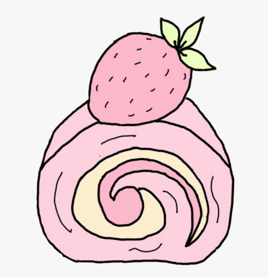 #cake #strawberryshortcake #strawberrycake #shortcake - Strawberry Roll Cake Drawing, Transparent Clipart