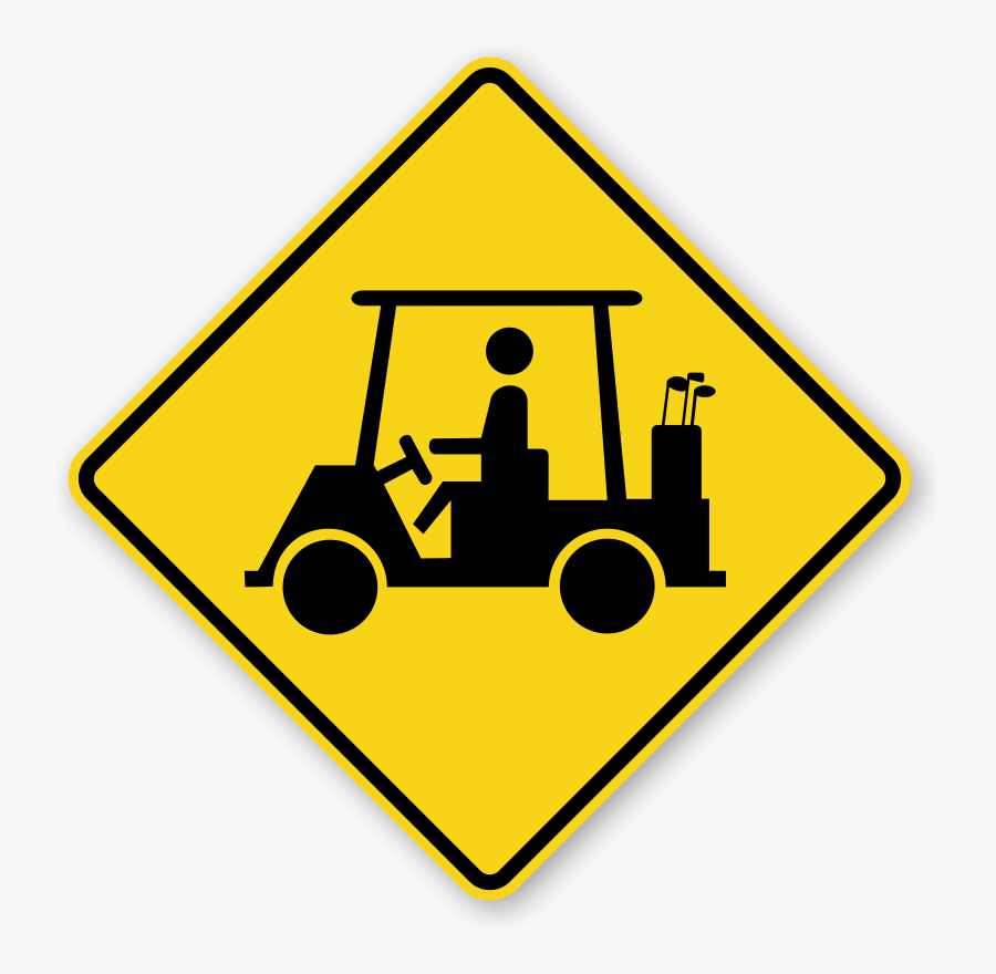 Transparent Golf Carts Clipart - Golf Cart Crossing Sign, Transparent Clipart