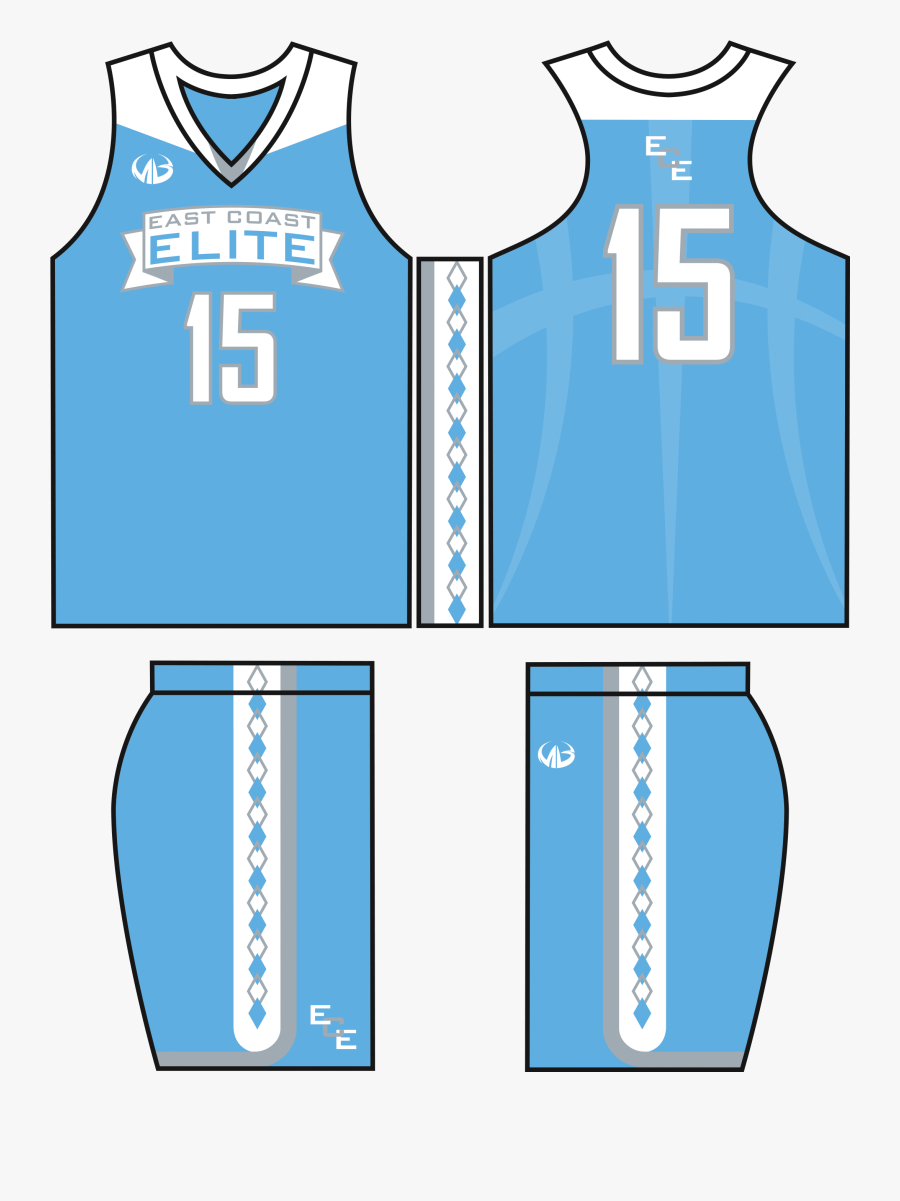 Transparent Jersey Clipart - Basketball Jersey Design Template Blue, Transparent Clipart