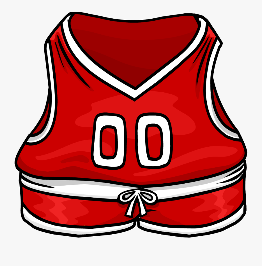 Red Basketball Jersey - Club Penguin Basketball Jersey, Transparent Clipart