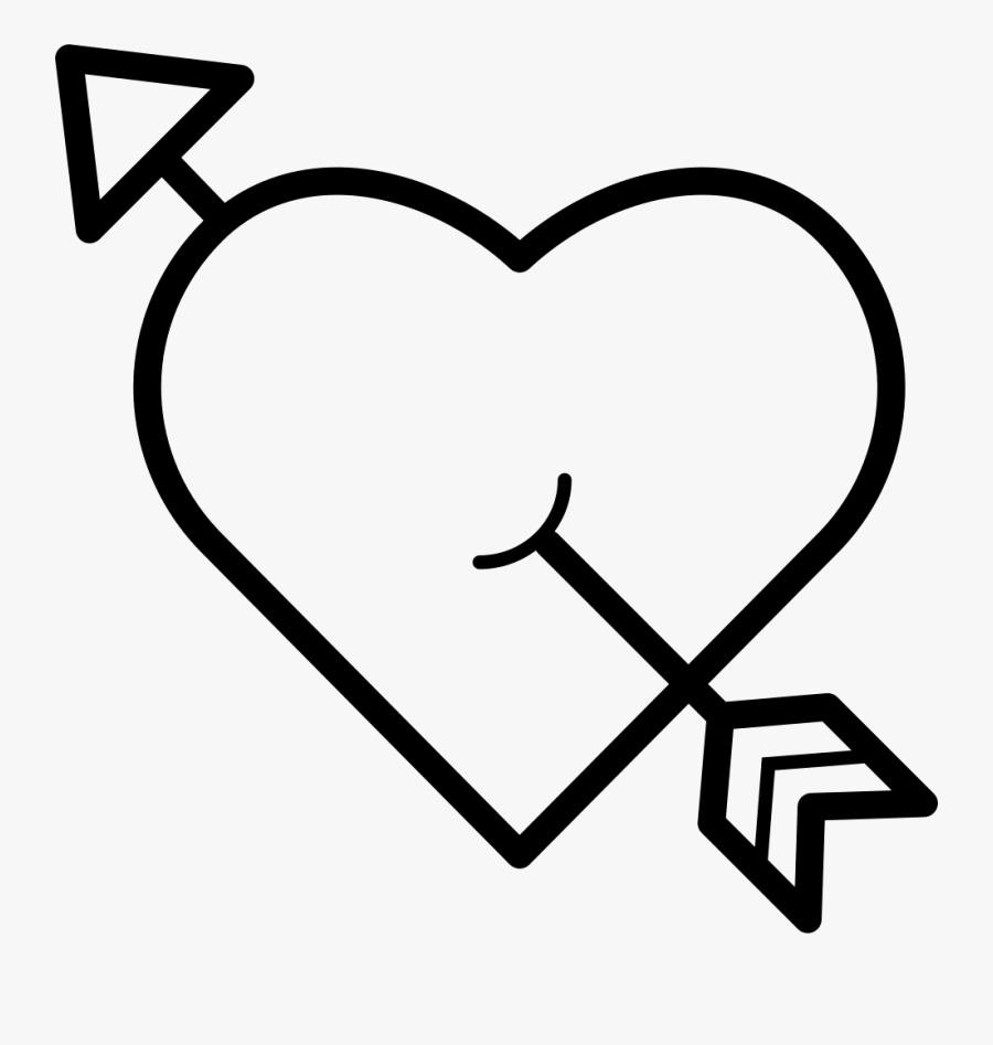 Png File Svg - Heart With Arrow Through, Transparent Clipart